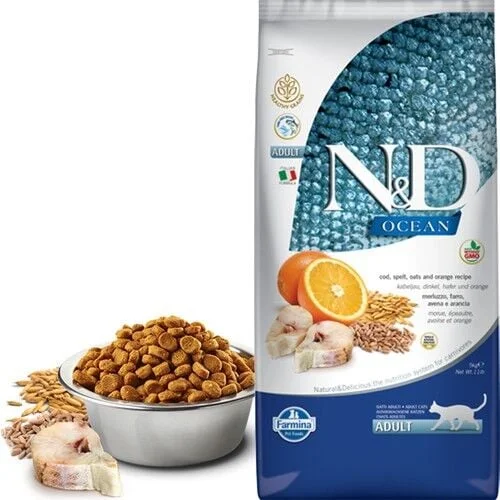 Nd Ocean Az Tahıllı Balıklı Portakallı Yetişkin Kedi Maması 5 Kg