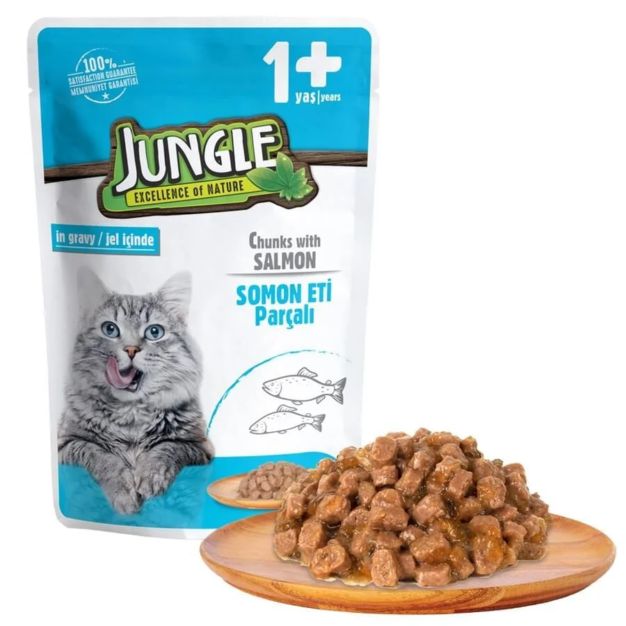Jungle Somonlu Kedi Pouch 100 Gr