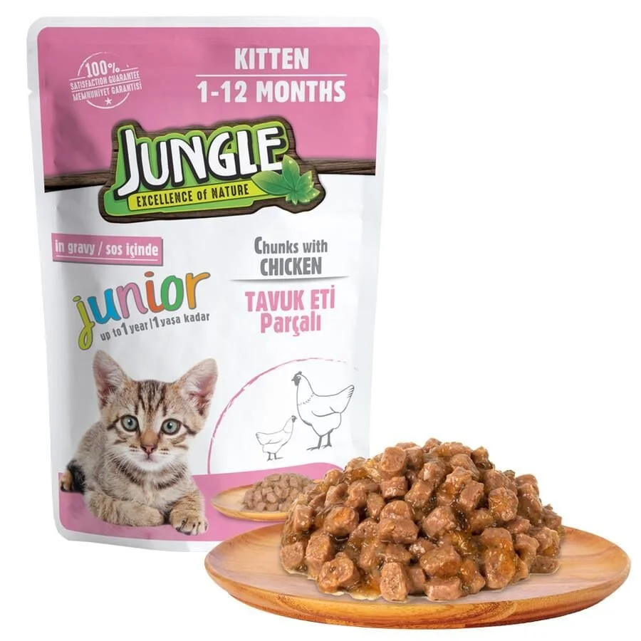 Jungle Tavuklu Yavru Kedi Pouch 100 Gr