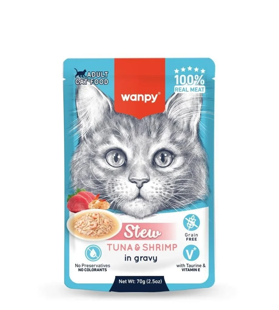 Wanpy Pouch Ton Balıklı Karidesli Yaş Kedi Maması 70 Gr