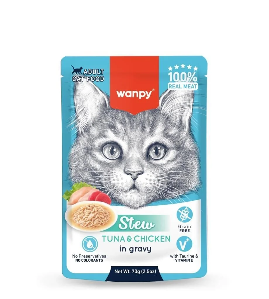 Wanpy Pouch Ton Balıklı Tavuklu Yaş Kedi Maması 70 Gr