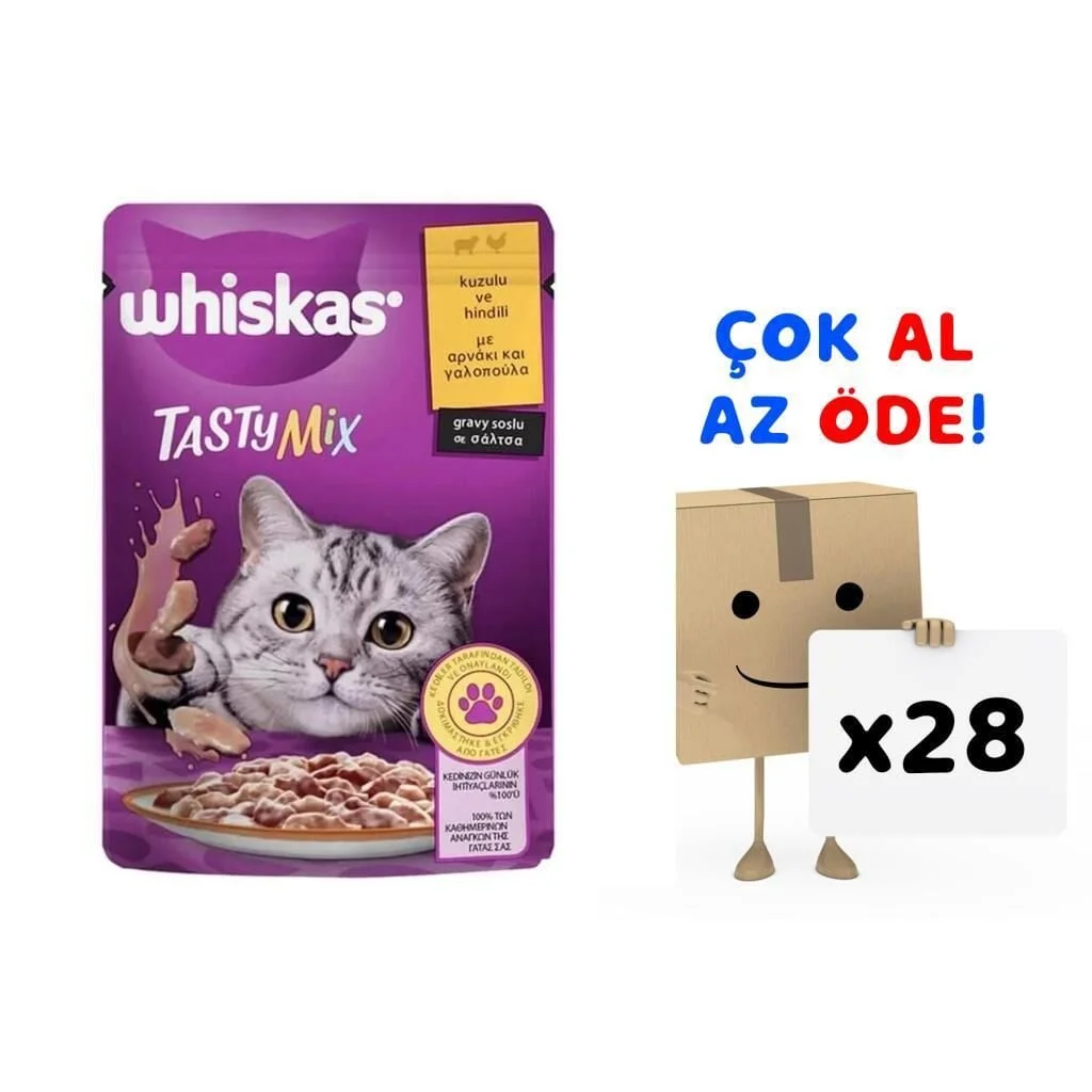 Whiskas Tasty Mix Kuzulu Hindili Kedi Konservesi 85 Gr
