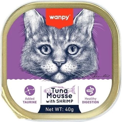 Wanpy Ton Balıklı-Karidesli Alutray Kedi Yaş Mama 40 g