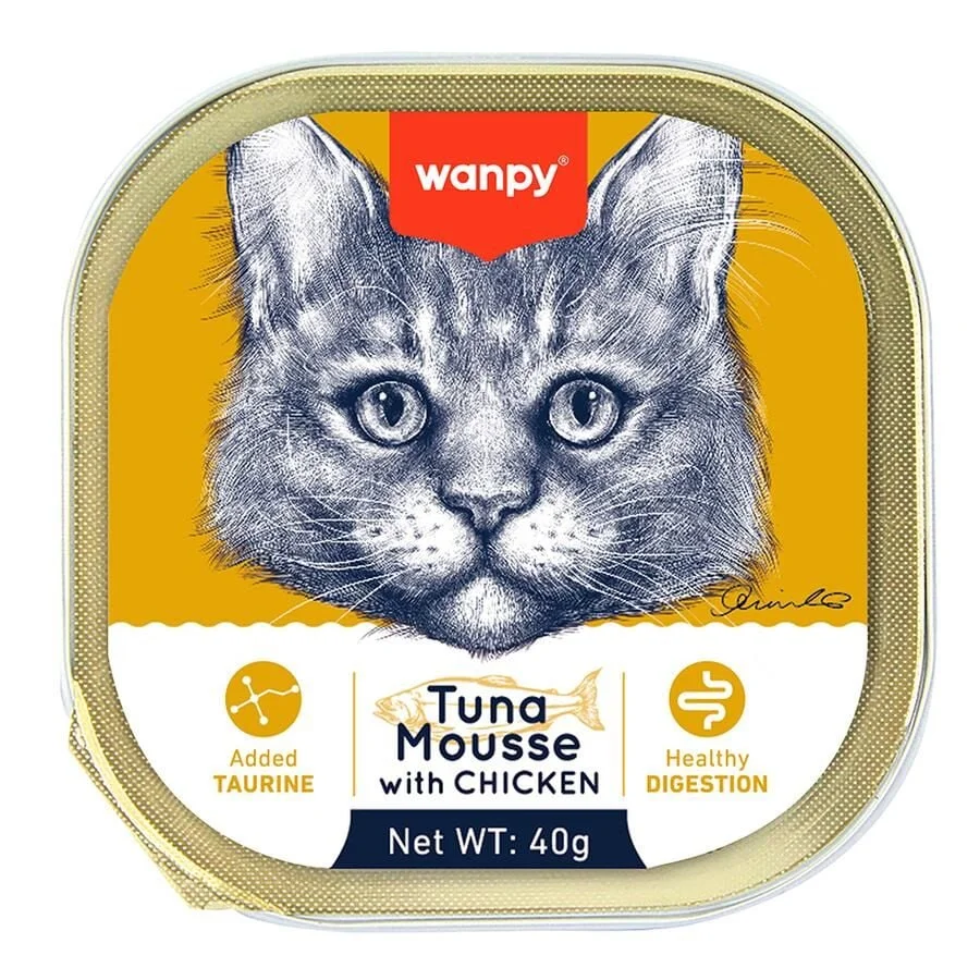 Wanpy Ton Balıklı-Tavuklu Alutray Kedi Yaş Mama 40 g